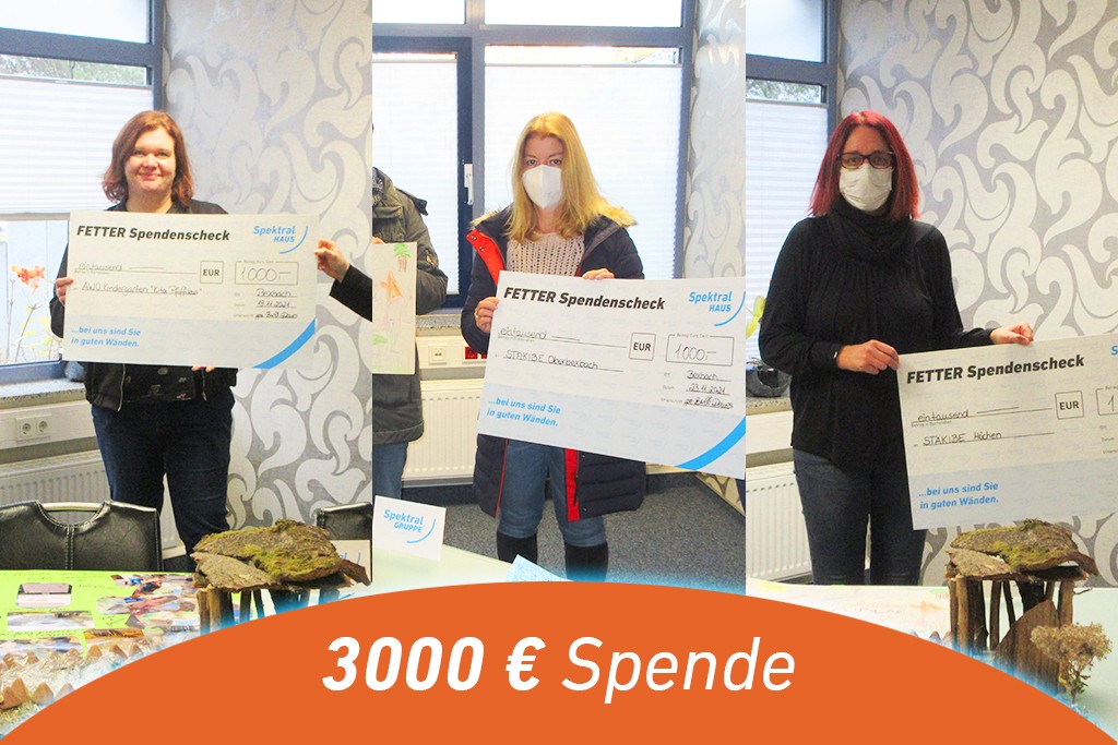 3000 € Spendenübergabe an Kindergärten