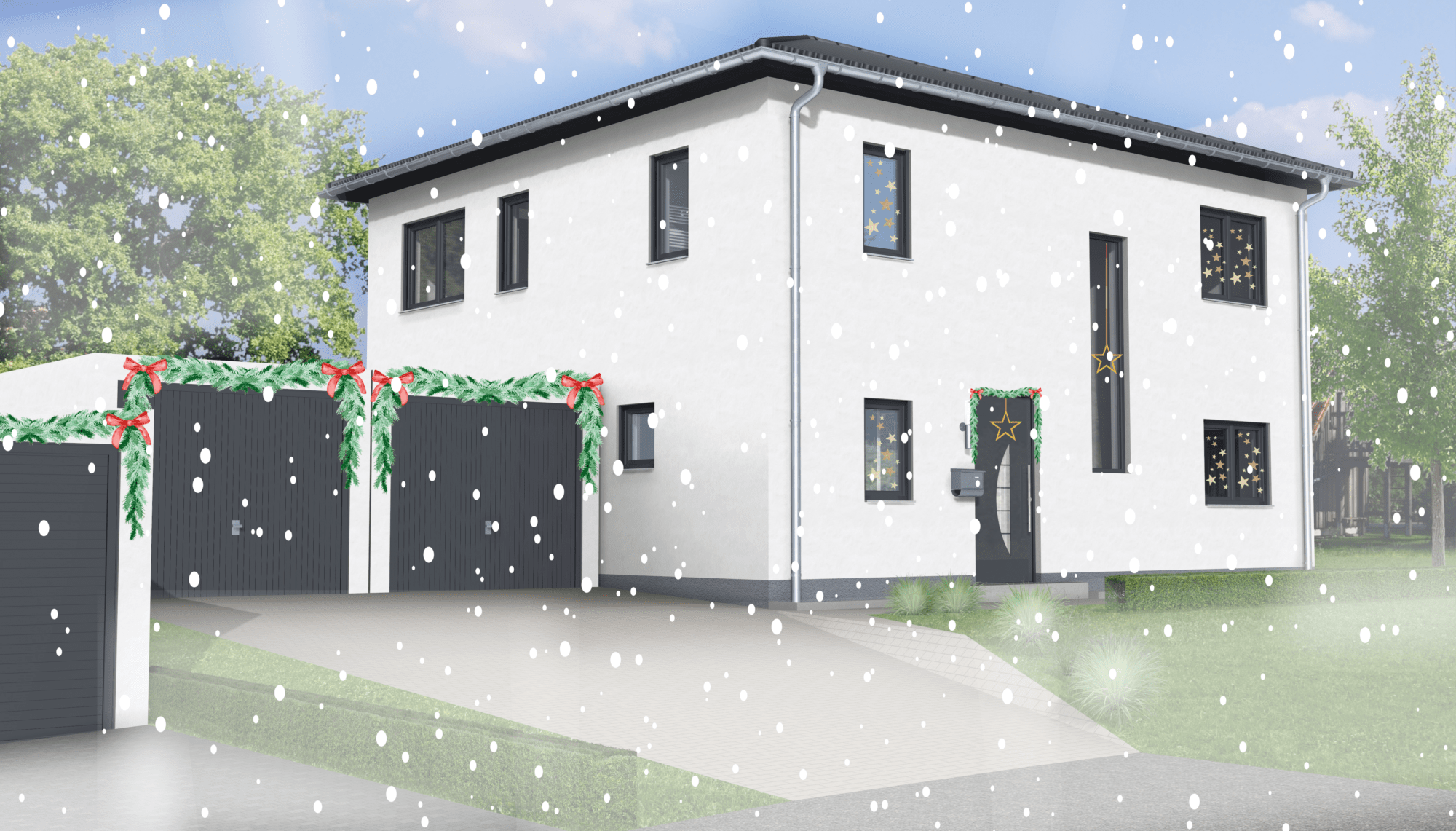 Weihnachtshausbesichtigung Neubaugebiet Heiligenwald